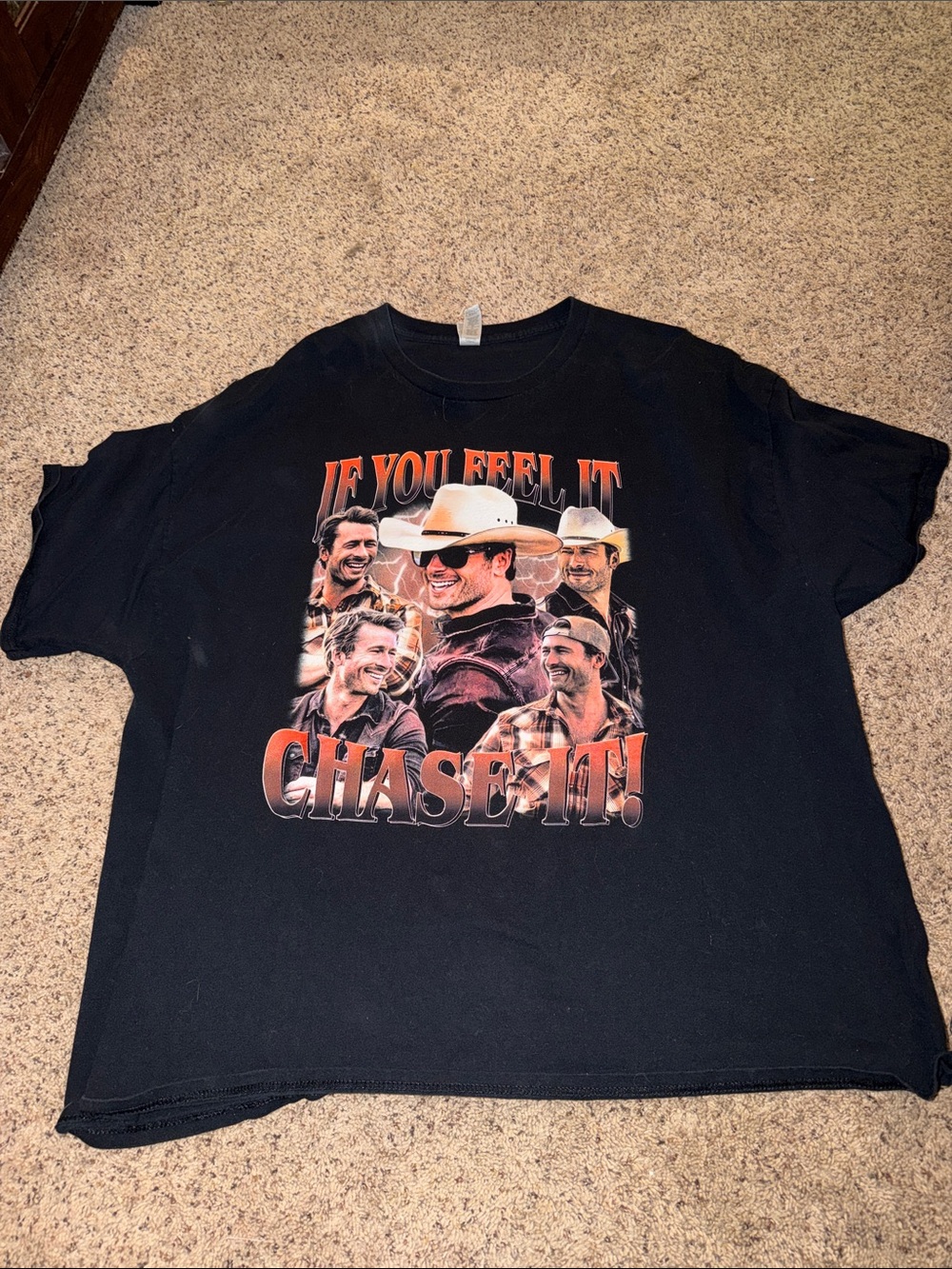Glen Powell Gildan Black Short Sleeve Graphic Tee